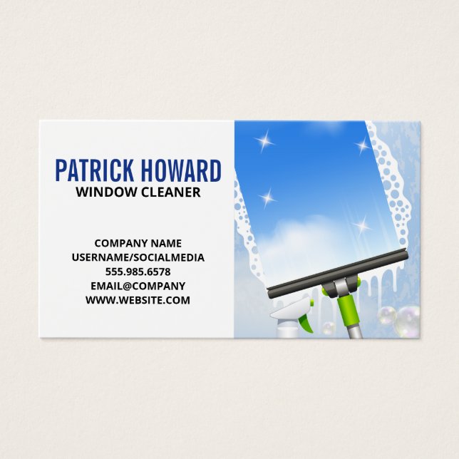Fönster Städning | Squeegee | Tvålsuger Visitkort (Framsidan)