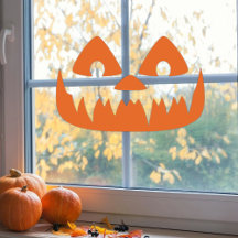 Fönsterdecal för Halloween Pumpkin Ansikte Helgdag