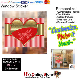 Fönsterdekal klistermärke Business Boxes of Hearts