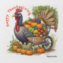 Fönsterdell för AI-Thanksgiving i Turkiet och hjul