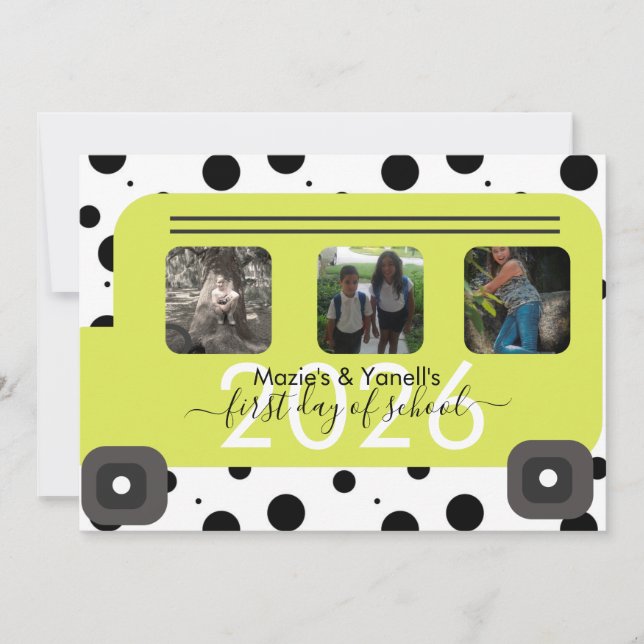 Fönsterfoto för skolans första dag i Buss Inbjudningar (Framsida)