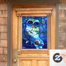 Fönstergång för Uggla Grönt med vit Abstrakt