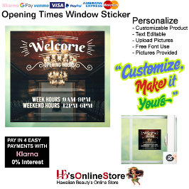 Fönstermärke för öppningstider Anpassade 2