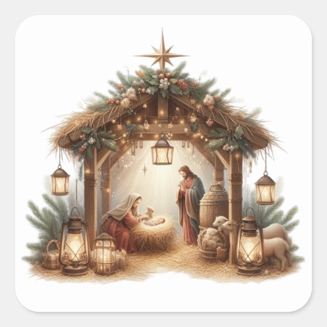 Fönstermärken Fyrkantigt Klistermärke (Framsida)