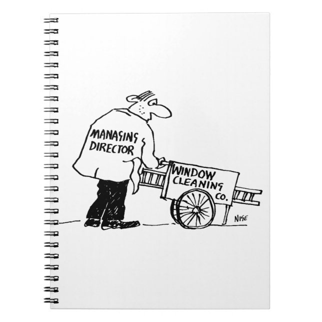 Fönsterputsare med fönsterputsningsvagn anteckningsbok (Framsidan)