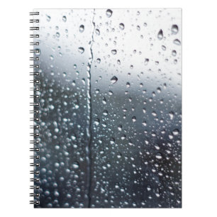 FönsterRaindrops Anteckningsbok Med Spiral