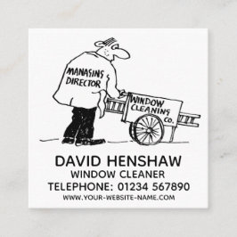Fönsterrenare eller Städning fönster Fyrkantigt Visitkort