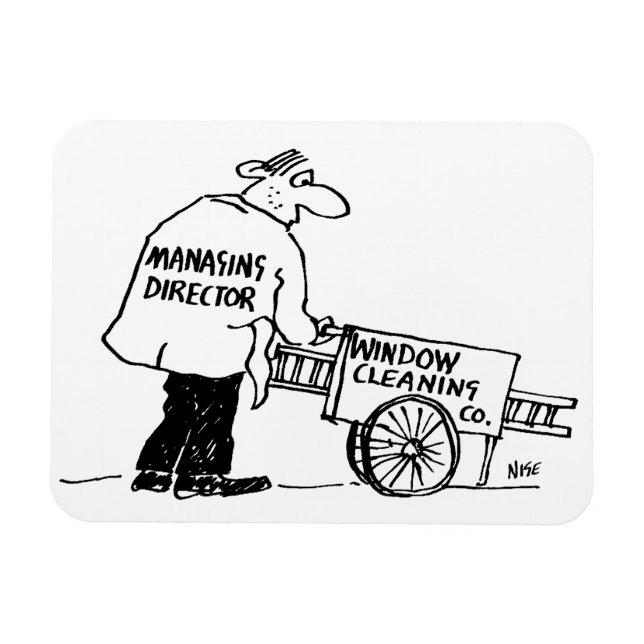 Fönsterrenare med Windows Städning kundvagn Magnet (Horisontell)