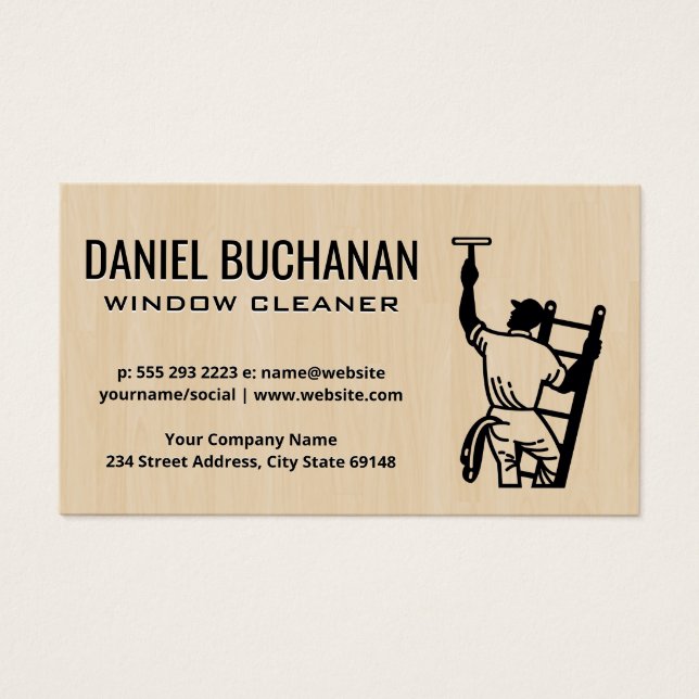 Fönsterrenare på Ladder Visitkort (Framsidan)