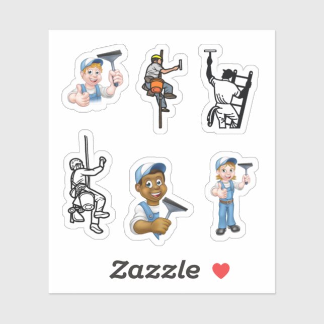 Fönsterrengörare, fästen klistermärken (Ark)