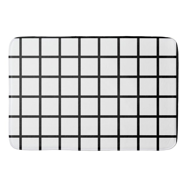 Fönsterruta för svartvitt badrumsmatta (Framsidan)