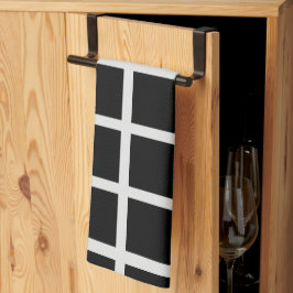 Fönsterruta för svartvitt kökshandduk