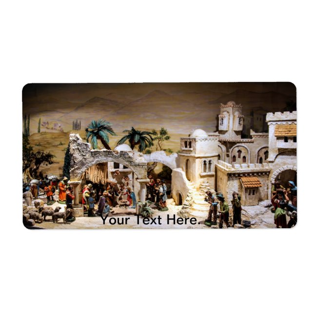 Fönsterscen-Dekoration för jul Fraktsedel (Framsidan)