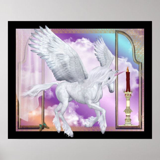 Fönsterscen för Pegasus Unicorn Poster (Framsidan)