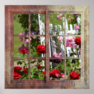 Fönsterscen i Ro Garden Poster