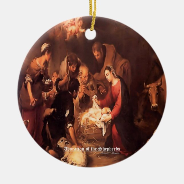 Fönsterskript i Shepherds 1668 Julgransprydnad Keramik (Framsidan)