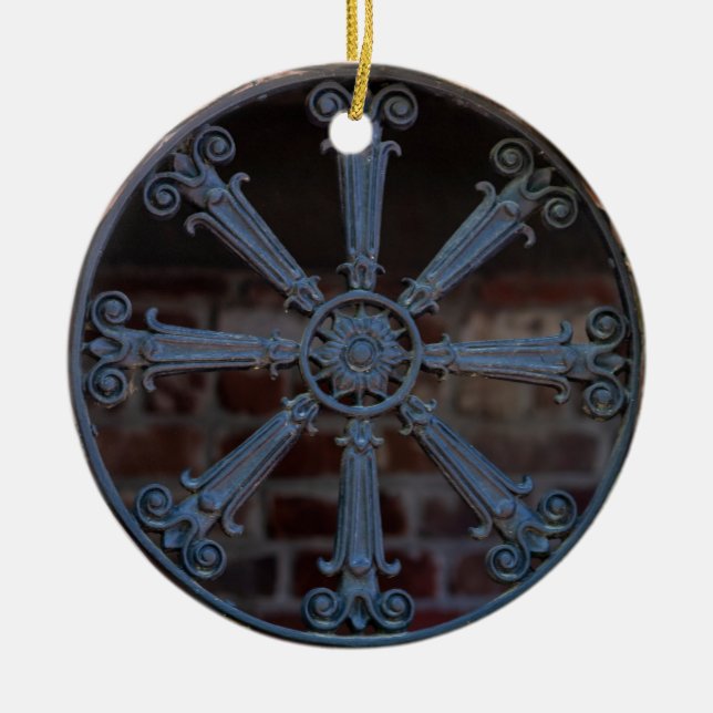 Fönsterskydd i Järn i Antique Southern Wrostycken Julgransprydnad Keramik (Framsidan)