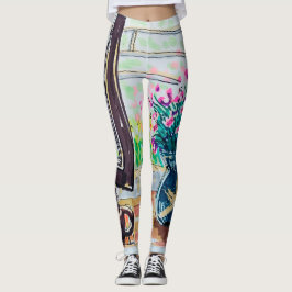 Fönsterte och blommor leggings