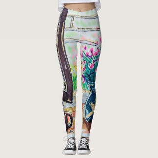Fönsterte och blommor leggings