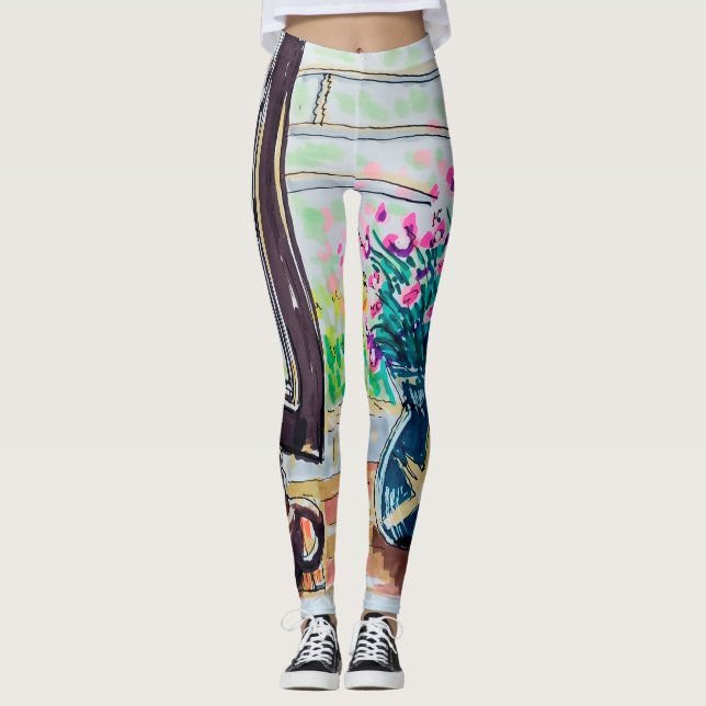 Fönsterte och blommor leggings (Framsida)