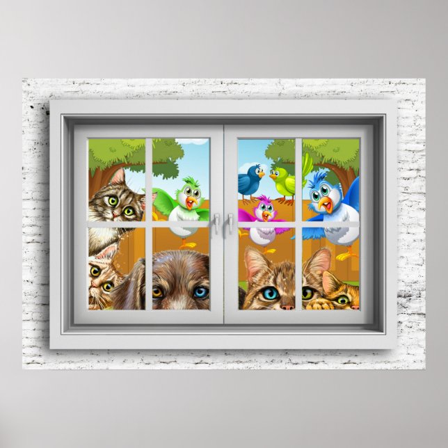 Fönsterutsikt Affisch (Framsidan)