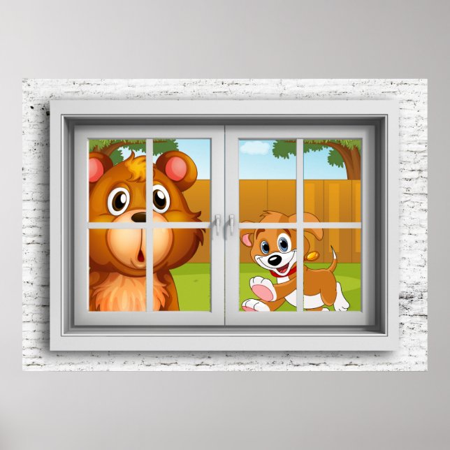 Fönsterutsikt Affisch (Framsidan)