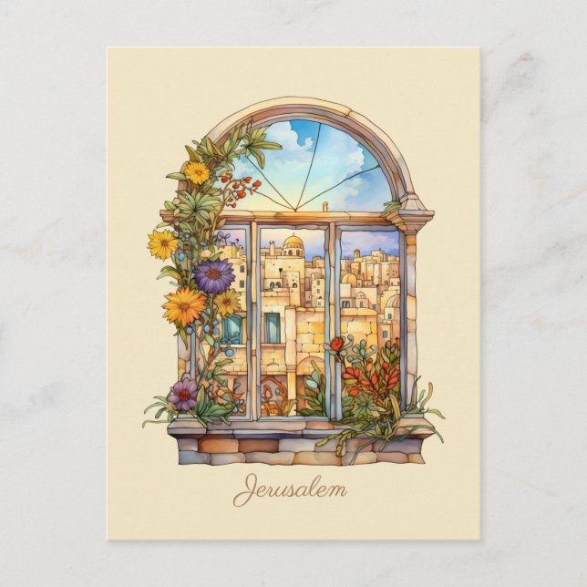 Fönstervy för Jerusalem Helg Vykort (Framsida)