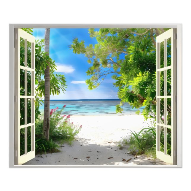 Fönstervy för Tropical Island Fototryck (Framsidan)