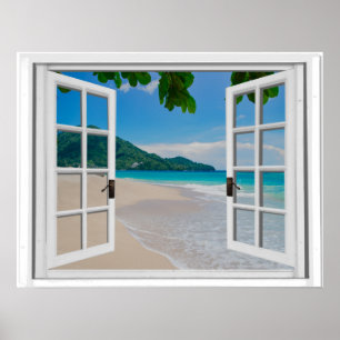 Fönstervy för Tropical Ocean Faux Poster