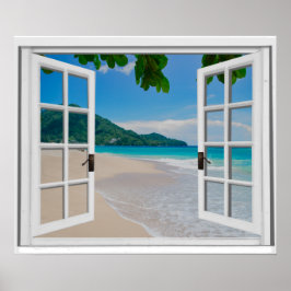 Fönstervy för Tropical Ocean Faux Poster