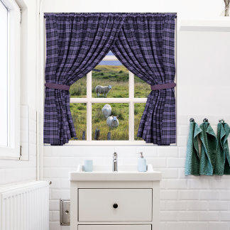 Fönstervy med får- och fredliga miljöer poster