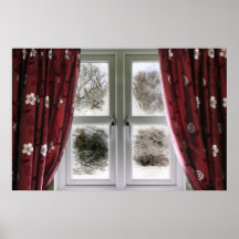 Fönstervy till en snö-scen