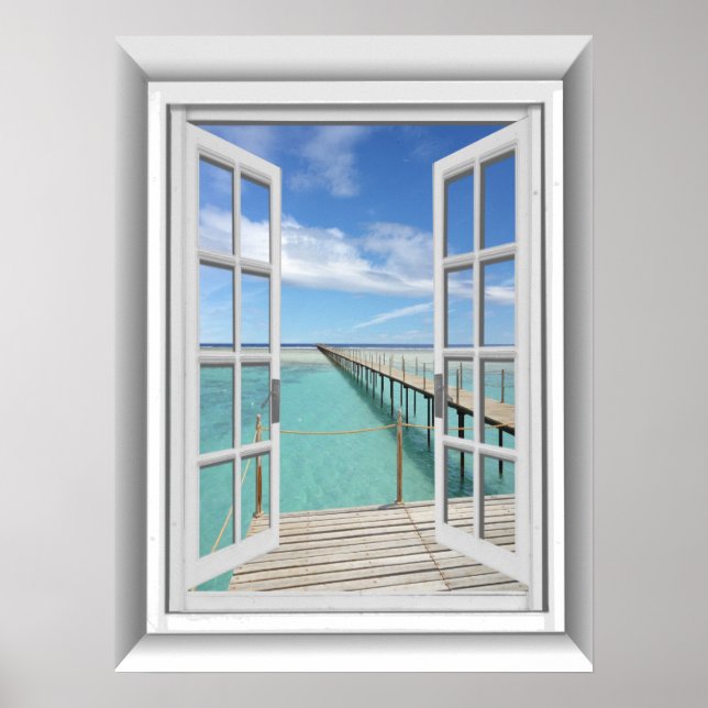 Fönstret 3D Ocean View Fake (3D Ocean View Fake) Poster (Framsidan)