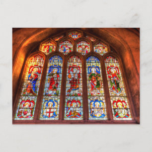 Fönstret Bath Abbey Stached Glass Vykort
