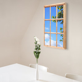 Fönstret blå himmel och Löv 3D-effekt, Bild