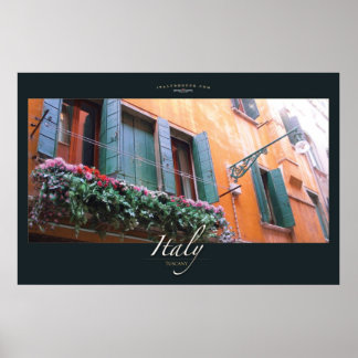 Fönstret blommigt poster