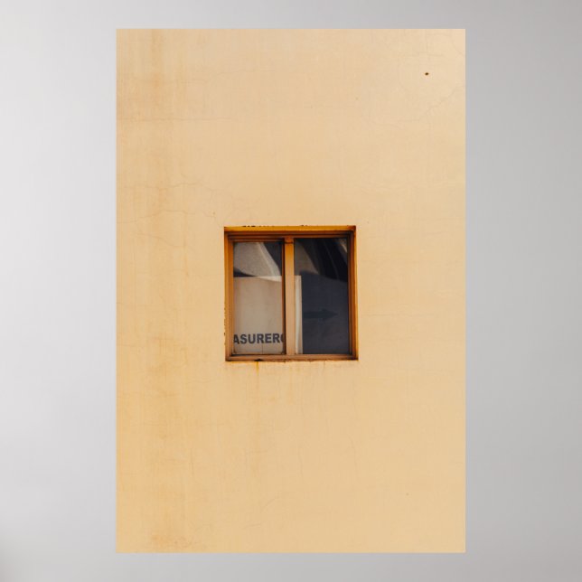 FÖNSTRET BROWN WOODEN FRAMED GLASS POSTER (Framsidan)