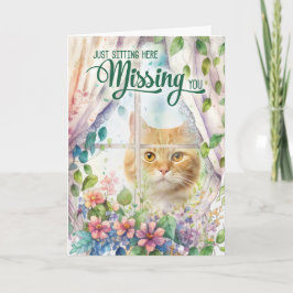 Fönstret Cat Lover Garden som saknas Kort
