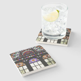 Fönstret Färgat glasaktigt Stenunderlägg