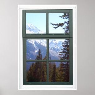Fönstret för den Kanada rocky mountainsfauxen Poster
