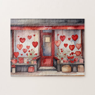 Fönstret Gamla town Valentines Day Shop Pussel
