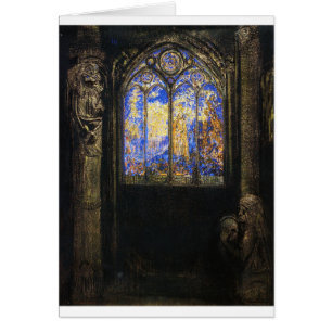 Fönstret Glas, fastsatt av Odilon Redon Hälsningskort