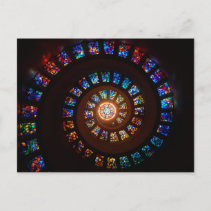 Fönstret Glas Spiral Vykort