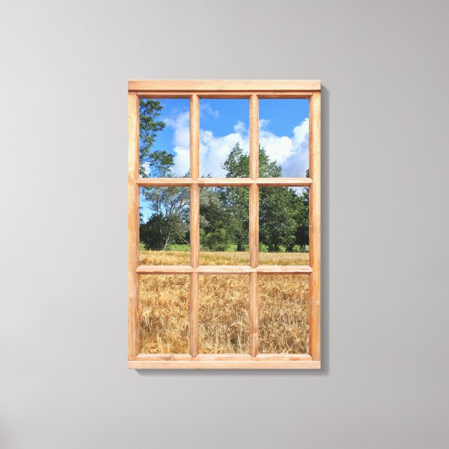Fönstret Golden Barley Fält 3D-effekt, Bild (Framsida)