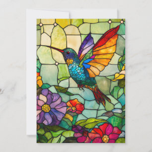 Fönstret Hummingbird Tiffany-Stil Julkort