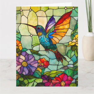 Fönstret Hummingbird Tiffany-Stil Kort