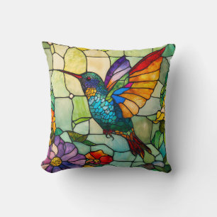 Fönstret Hummingbird Tiffany-Stil Kudde
