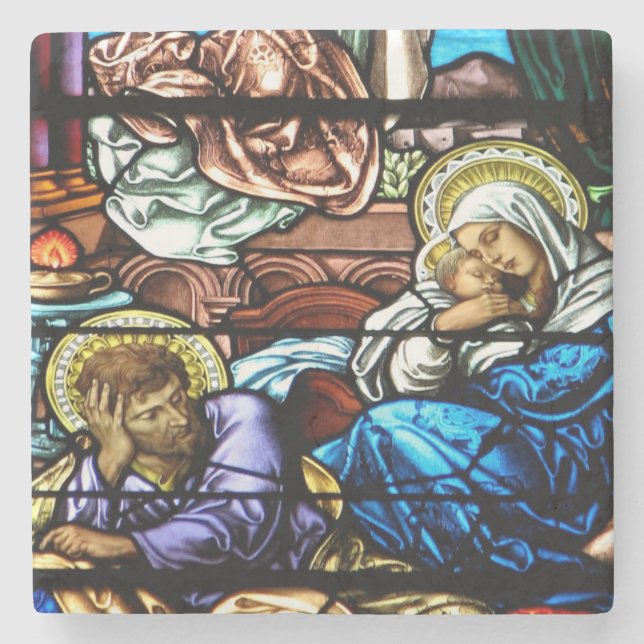Fönstret Jesus fastkedjade glas Stenunderlägg (Framsidan)