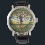 Fönstret livets träd/Tiffany-glaset (färgat glas) Armbandsur<br><div class="desc">Vintage Art. Tack för att du tittar.</div>
