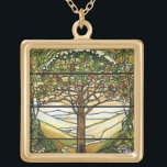 Fönstret Livets träd/Tiffany Stached Glas Guldpläterat Halsband<br><div class="desc">Vintage Art. gör henne till en meningsfull,  kärleksfull gåva för nästan tillfällen.  Tack för att du tittar.</div>